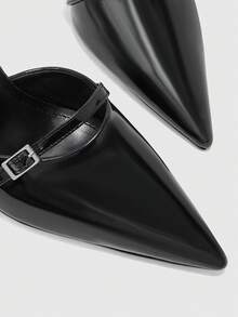 CUCCOO BIZCHIC 女士时尚优雅尖头搭扣高跟鞋 - 黑色 - 查看 10