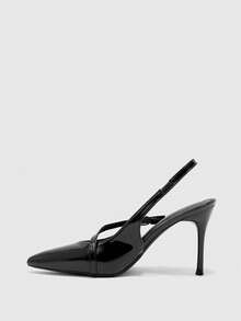 CUCCOO BIZCHIC 女士性感尖头交叉绑带搭扣高跟凉鞋，春夏时尚派对鞋 - 黑色 - 查看 9