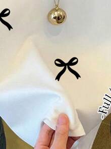 Kaos Kasual Lengan Pendek Leher Bulat Motif Pita Lucu untuk Anak Perempuan Remaja, Cocok untuk Musim Panas - MultiWarna - View 5