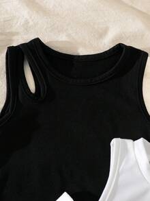 SHEIN 4pcs Baby Girl Summer Y2K Leopard Print Polka Dot Heart Pattern Tank Top Sleeveless Slim Fit Squishy Soft Texture Cami Shirts Outerwear Multi-Pack For Vacation Beach Party - Multicolor - View 6