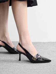 CUCCOO BIZCHIC Women's High-Heeled Shoes Pointed Toe Low Vamp Sexy Thin Heel Four Seasons Outdoor Commuting Fashion Women's Shoes Banquet Shoes Party Shoes - Black - View 4