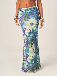 MISSGUIDED Sequin Tie Dye Halter Bandeau Bra Top And Maxi Skirt Co-Ord Set Two Piece Outfit Summer Festival Party Wear - Multicolor - View 4