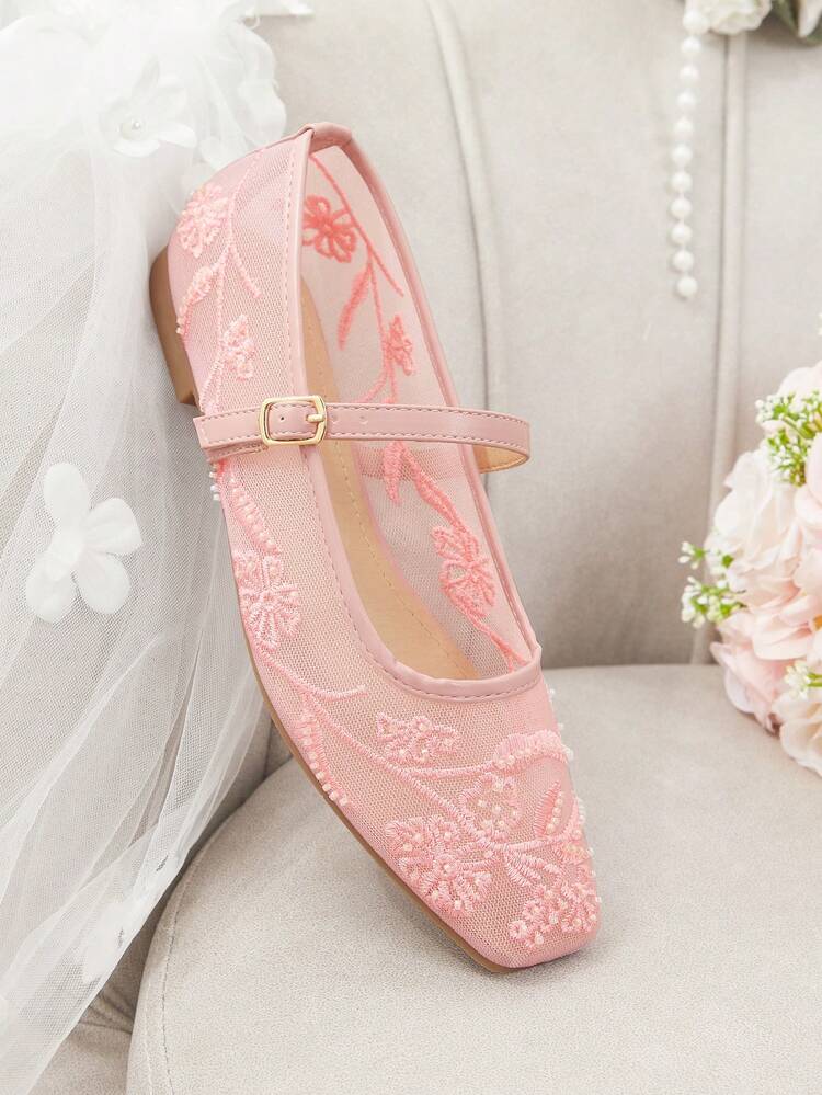 CUCCOO HITCHD Embroidered Comfortable Casual Flat Shoes, Suitable For Daily Commute Elegant Shoes Wedding Shoes Summer Shoes Bride Shoes