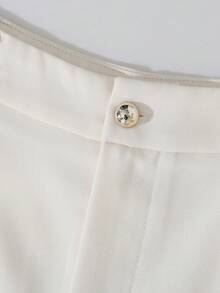 GlowEve 女士夏季撞色滚边开襟吊带背心和短裤两件套 - 杏色 - 查看 5