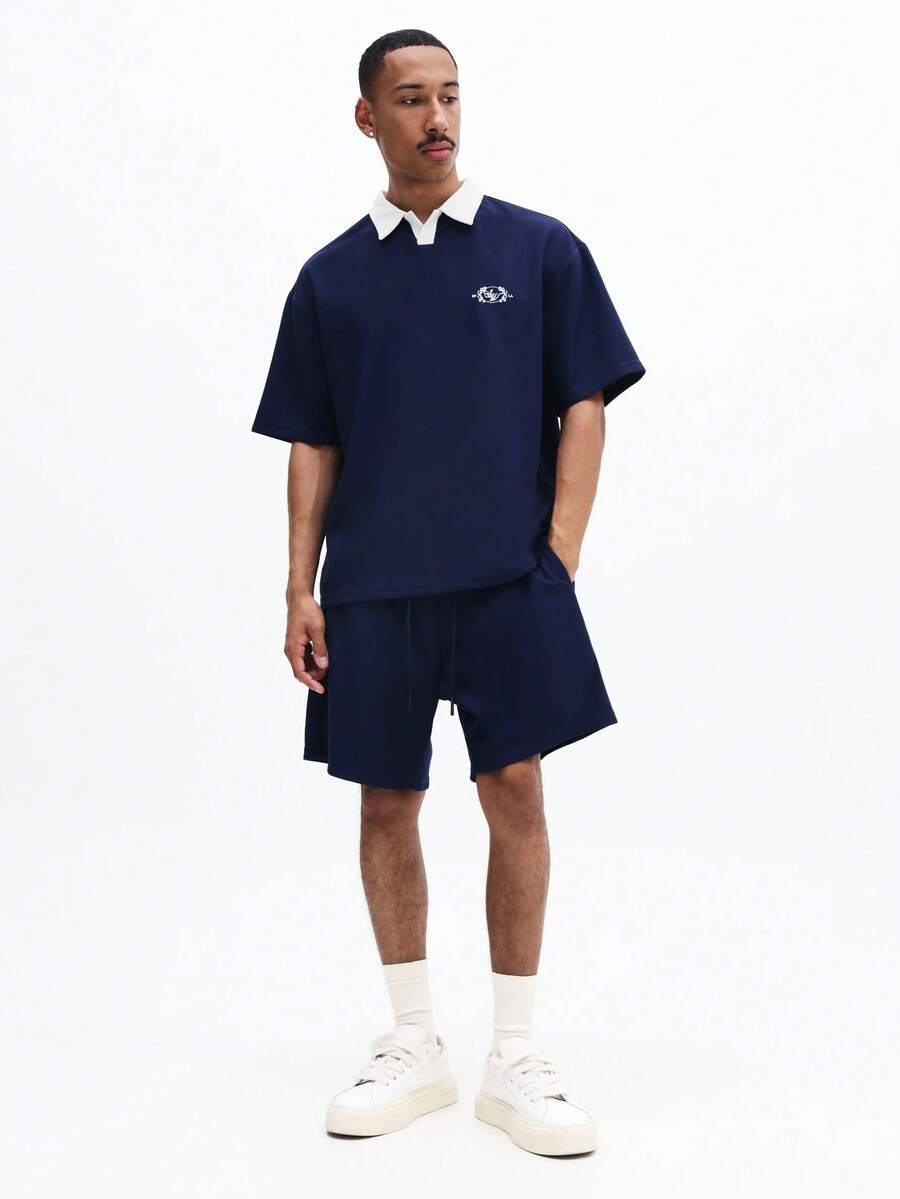 SUMWON Men Polo Co-Ords - Blue - View 1