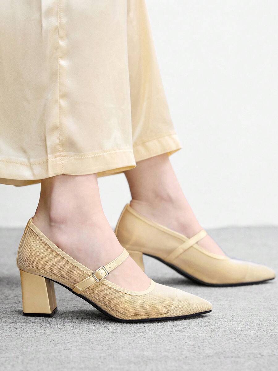 CUCCOO BIZCHIC Women Pointed Toe Fashion Daily Commute High Heels For Christmas Spring Shoes - Gold - View 1