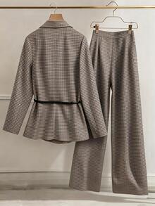 Franclia Women's Plaid Blazer And Pants Suit - Multicolor - View 2