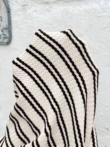 SHEIN Maternity Striped Jumpsuit With Nursing Function, Casual Daily Wear Loose Leg Pants - Beige - View 4