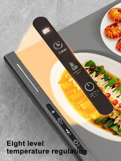 Teckwe 1 Piece Fast Heating Anti Slip Base Silicone Smart Thermostatic Food Warmer Plate For Home Kitchen Tabletop Insulation Board For Christmas Thanksgiving Daily Dining In The Home Kitchen Holiday Gatherings Family Meals Adult Household Users A Must-Have For Winter Round Practical Smart Thermostatic Heating Pad Multifunctional Heating Pad Home Insulation Board Warming Tray Portable Tabletop Heater With European Plug