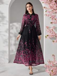 Veilorie 新款收腰浪漫优雅碎花沙滩度假连衣裙 - 彩色 - 查看 2