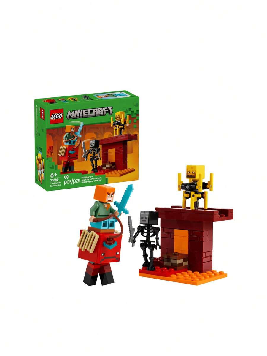 LEGO ماينكرافت® معركة الحمم في العالم السفلي للأطفال 6 سنوات فما فوق 21266 - متعدد الألوان - مشاهدة 1