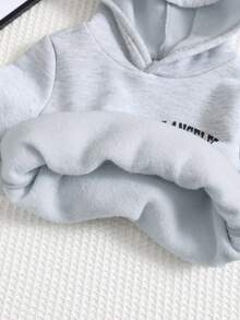 SHEIN 6件組嬰兒男孩/女孩冬季加厚連帽衛衣與秋季長褲套裝，灰色時尚字母印花，適合休閒、度假、戶外、返校穿著 - 彩色 - 查看 8