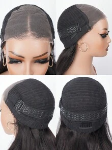 ALL READY WIG 7x5 Designer Layered Glueless Wear&Go Curtain Bangs Natural Wave Wig, 100% Human Hair Wear And Go Pre Cut Pre Plucked Glueless Closure Wig Layered With Curtain Bang Natural Black, 180% Density, 16-22 INCH, Pull & Go Real Human Hair Wigs For Women Pre-Plucked Hairline - SNatural - View 9