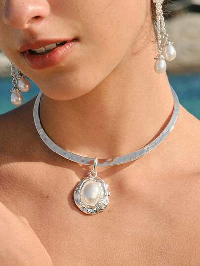 Opalesca Women's Pearl Pendant Necklace, Fashionable And Versatile For Daily Wear