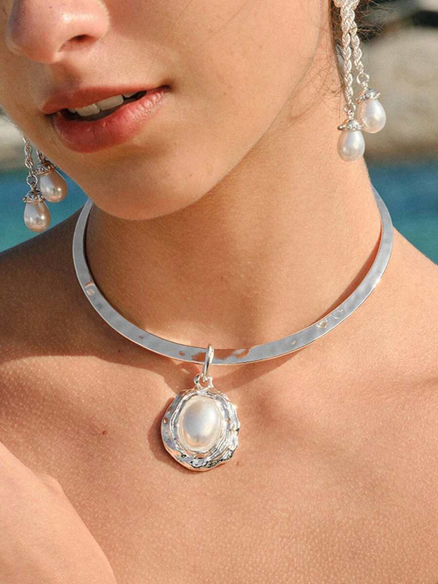 Opalesca 女士珍珠吊坠项链，时尚百搭，适合日常佩戴 - 彩色 - 查看 1