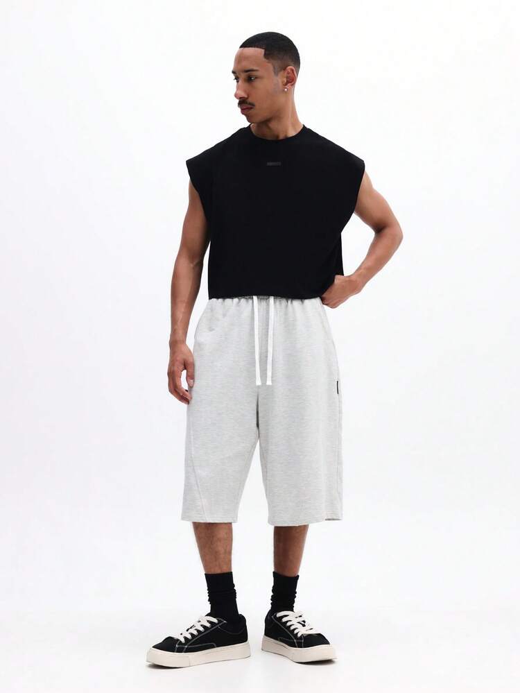 Drawstring Cotton Shorts With Elastic Waist