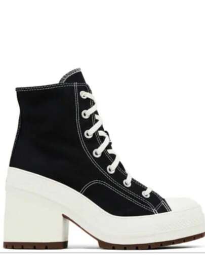 Converse CHUCK 70 DULUX HEEL HI Fashion Casual Thick Sole Canvas Shoes With Chunky Heels