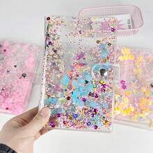 Zazumi A6 Size Transparent Colored, Shell Spiral Notebook Set, Simple 6-Hole Loose-Leaf Notebook Cover, Stickers, Adhesive Paper, School Supplies, Must-Have For The New Semester - multi-color - View 4