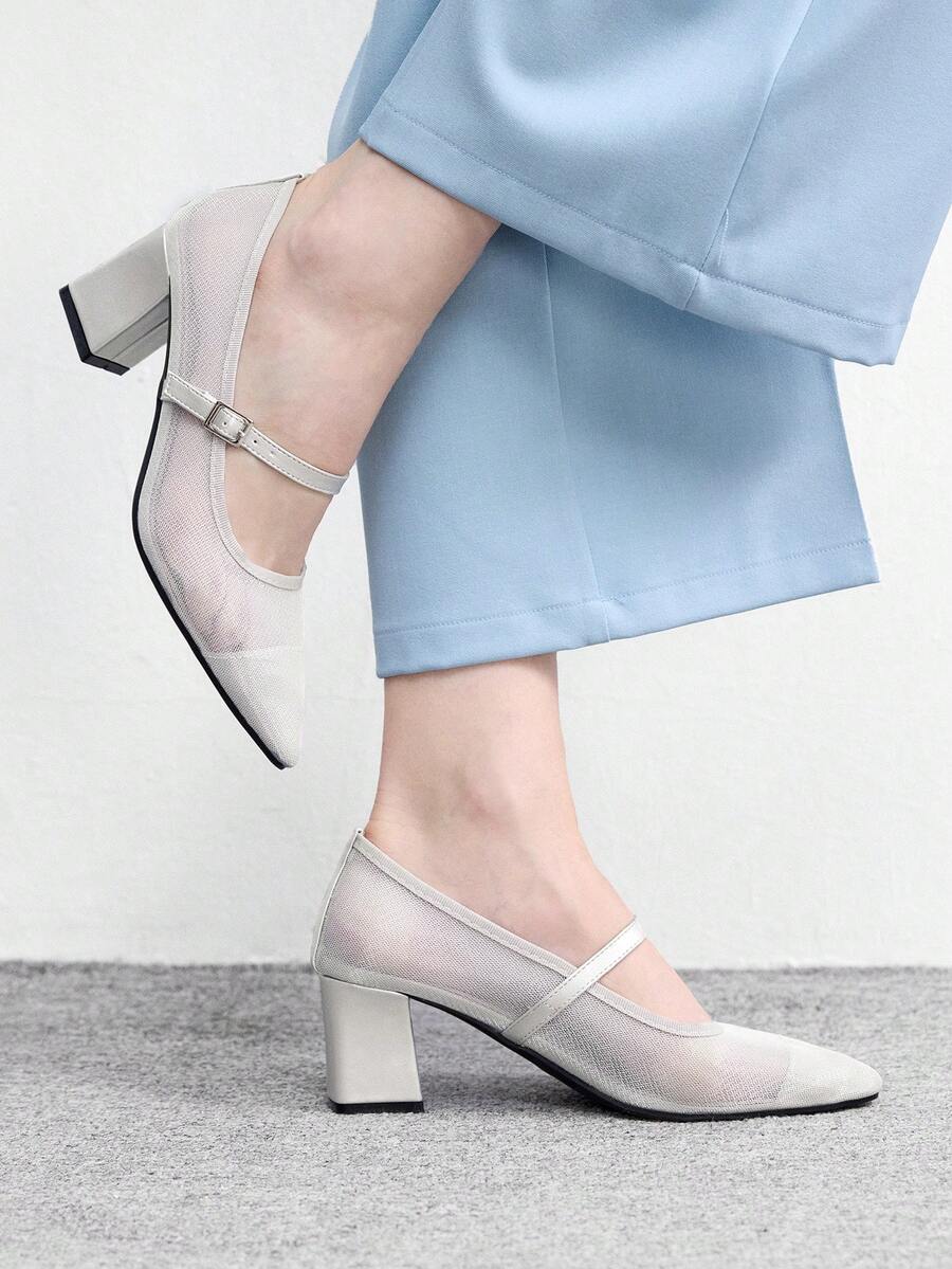CUCCOO BIZCHIC Women Pointed Toe Fashion Daily Commute High Heels For Christmas Spring Shoes - Silver - View 1