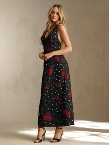 Glamine 浪漫花卉波点印花性感露背吊带连衣裙 - 彩色 - 查看 4