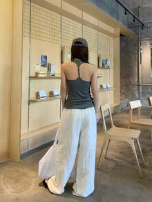 SHEIN K-Vae Thin White Harem Pants - White - View 2