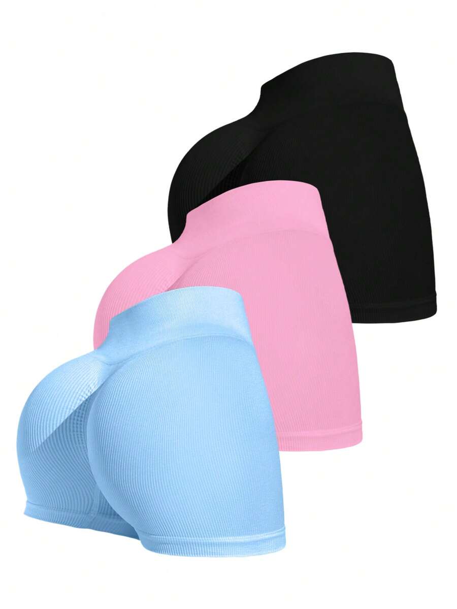 Velisys Velisys 3件套女士纯色休闲百搭日常穿着及运动短裤 - 彩色 - 查看 1
