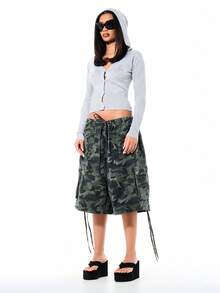 SUMWON WOMEN 女士连帽罗纹开衫休闲毛衣，纽扣前襟长袖针织打底衫 - 灰色 - 查看 4