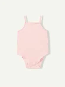 Cozy Pixies 3pcs/Set Baby Girls' Soft Solid Color Knit Camisole Romper Set - Multicolor - View 10