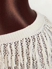 Amplova 2026新款V腰流苏针织迷你裙，性感前卫风格，适合音乐节等场合，百搭单品 - 杏色 - 查看 7