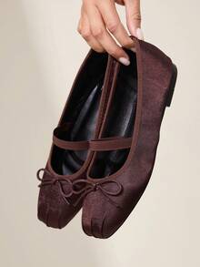 CUCCOO CHICEST Giày bệt nữ, giày bít mũi vuông thêu lưới, kiểu dáng thanh lịch và quyến rũ, giày cưới sang trọng. - Cà phê - Xem 10