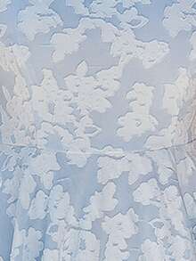 KARISMINA 女士浪漫度假长裙，提花面料无肩带连衣裙，蓝色 - 淺藍色 - 查看 7