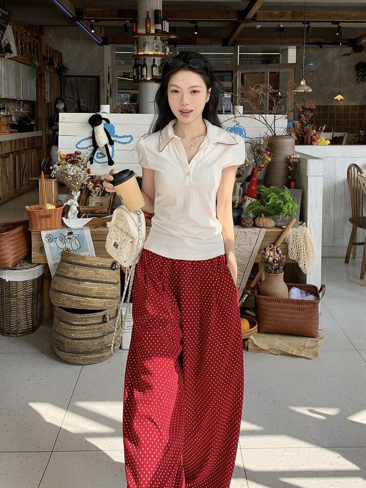 Women's Collared Short Sleeve Fitted Polo Shirt Summer