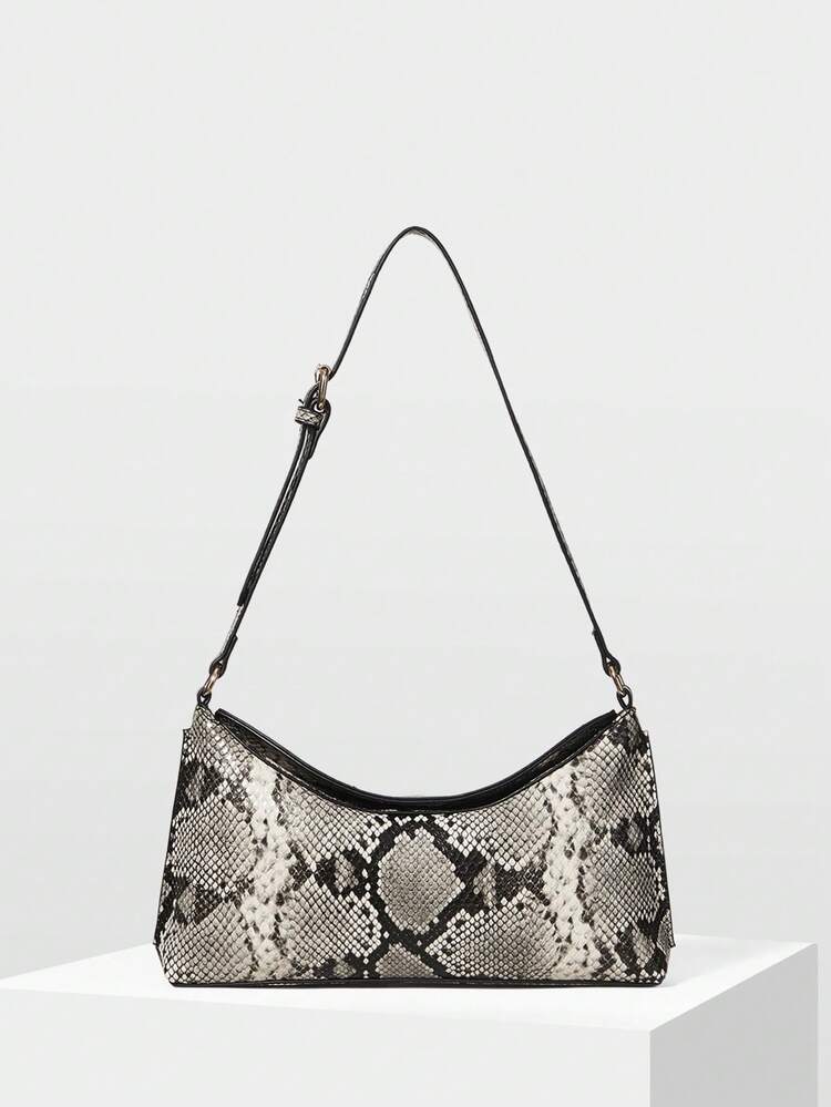 Women's Fashion Commuter Snake Skin Pattern Shoulder Bag