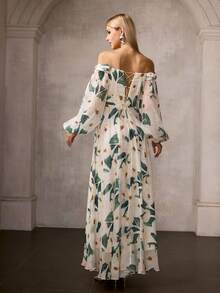 MOTF Soiréza OFF SHOULDER RUCHED A-LINE FLORAL PRINT COCKTAIL DRESS, SPRING/SUMMER - Multicolor - View 4