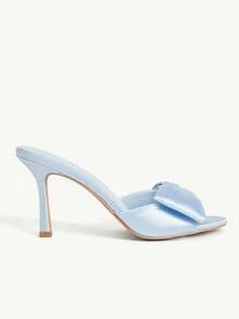 CUCCOO CHICEST Women's Solid Color Chain Decor Fashionable Elegant High Heel Sandals Spring Shoes Spring Break Easter Wedding Shoes Spring Shoes Bride Shoes - Light blue - View 4