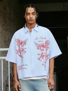 PAVTROS 男士短袖前开襟休闲夏季衬衫 - 彩色 - 查看 1