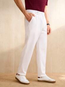 Manfinity CityGents 男士休闲米色工作裤，带口袋 - 米色 - 查看 6