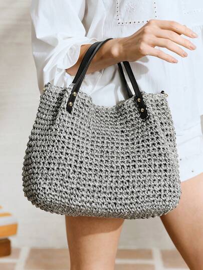 SHECARRY Women's Handbags, Casual Vacation Woven Bags