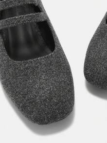 CUCCOO CURVES 2026 New Commuter French Elegant Professional Thick Heel Fat Shoes Low Vamp Flat Sole Shoes Women Wear Work Shoes Square Toe Not Tired Feet - Light Grey - View 8