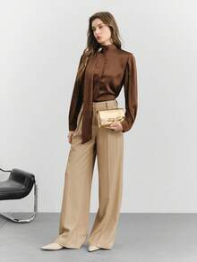 SHECARRY 女士时尚百搭手拿包，适合日常通勤、旅行、购物和散步 - 金色 - 查看 10