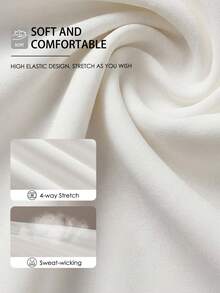 Fluxe Women's Loose Fit Wide Leg Flowy Pants , High Waist Casual White Palazzo Trousers Summer Beach Yoga Joggers, Spring , Valentine's Day, Going Outs, Vacations Women, Casual For Women - White - View 3