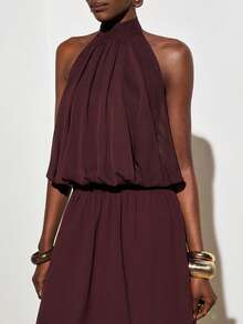 Zivah Blusa ligera y texturizada con pliegues y transparencias sin mangas en color marrón café, adecuada para festivales de música de primavera/verano, Pascua, Día de San Patricio, citas de San Valentín, estilos occidentales/bohemios, cumpleaños, graduaciones, looks universitarios, salidas casuales, vacaciones, cruceros, playas, , ropa de calle, atuendo de invitado de boda, ropa para ir a la oficina, brunch, aeropuerto, fiestas y días festivos - Marrón - Ver 6
