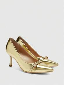 CUCCOO BIZCHIC Women Shoes Gold Women's High Heel Shoes Sexy Thin Heel Pointed Women's Shoes Outdoor Daily Commuter Party Shoes Banquet Women's Shoes Spring Shoes - Gold - View 7