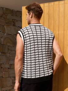 Manfinity CityGents 男士镂空针织无袖背心，春夏款 - 杏色 - 查看 3