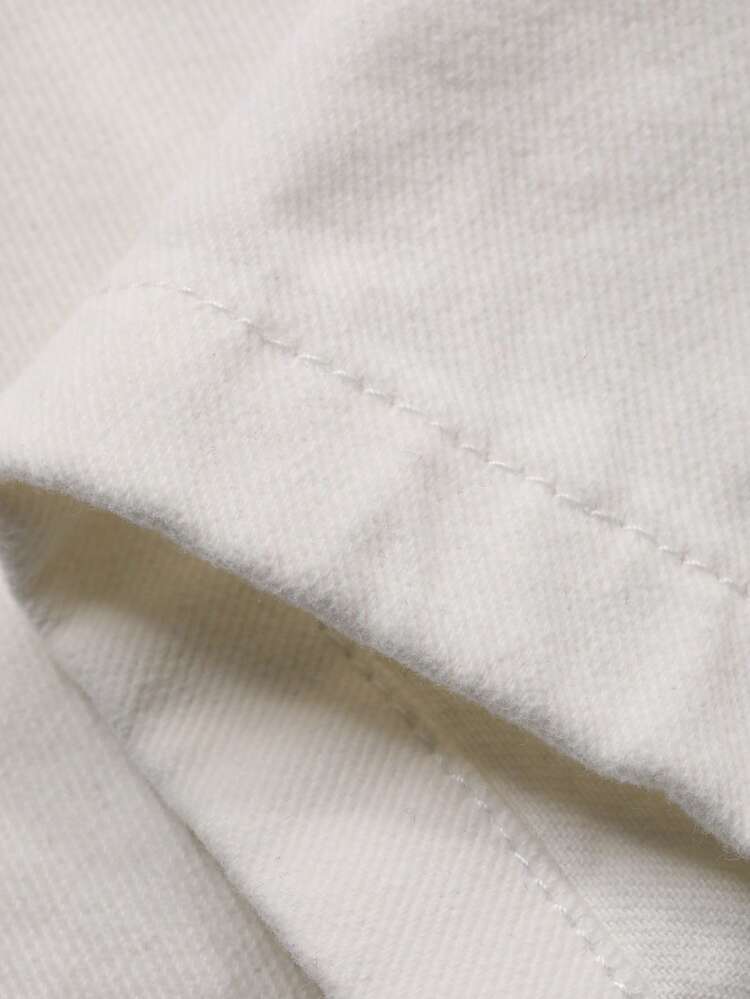 Women's Regular Waist Pleated Pocket Decor Loose Wide Leg Jeans, Casual City Style