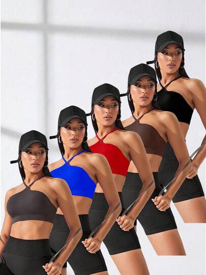 Easithlete Camiseta deportiva / Camiseta de tirantes / Diseño de busto curvado / Elegante y versátil