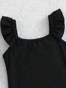 Emery Rose Kids Emery Rose Kids Young Girls Ruffled Bowknot One-Piece Swimsuit, Matching Sister Set Little Girl Swimwear Girls Bows Swim - Black and White - View 8