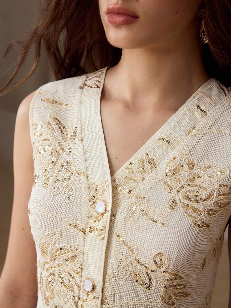 Women's V-Neck Button Blouse And Skirt 2-Piece Set, Fashionable For Daily Wear