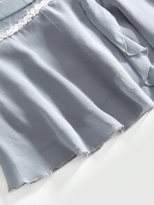 ROMWE Y2K Chân váy nữ xếp ly eo, thiết kế đính sequin và ruy băng, vạt váy bất đối xứng, cạp siêu thấp, thích hợp cho các lễ hội âm nhạc, tiệc tùng, kỳ nghỉ, hẹn hò và các dịp khác. - Xám - Xem 11