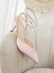 CUCCOO HITCHD Women's Pointed Toe Buckle Design Fashionable High Heels For Daily Wear Wedding Shoes - Pink - View 2